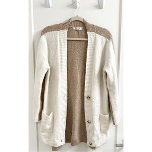BB Dakota by Steve Madden - cream and brown cardigan sweater - size XS